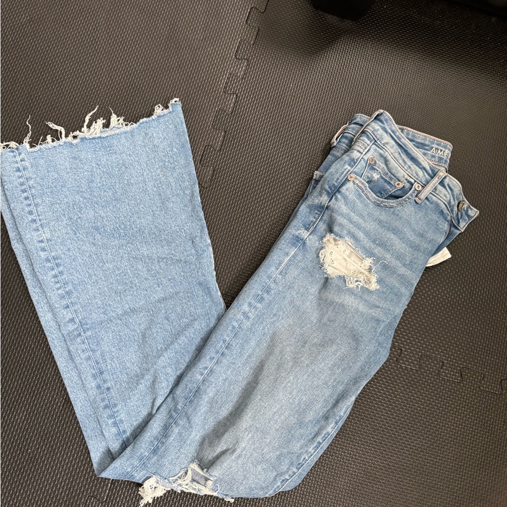 Distressed Blue Jeans